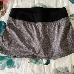 Lululemon grey and black skirt with built in shorts size 6
